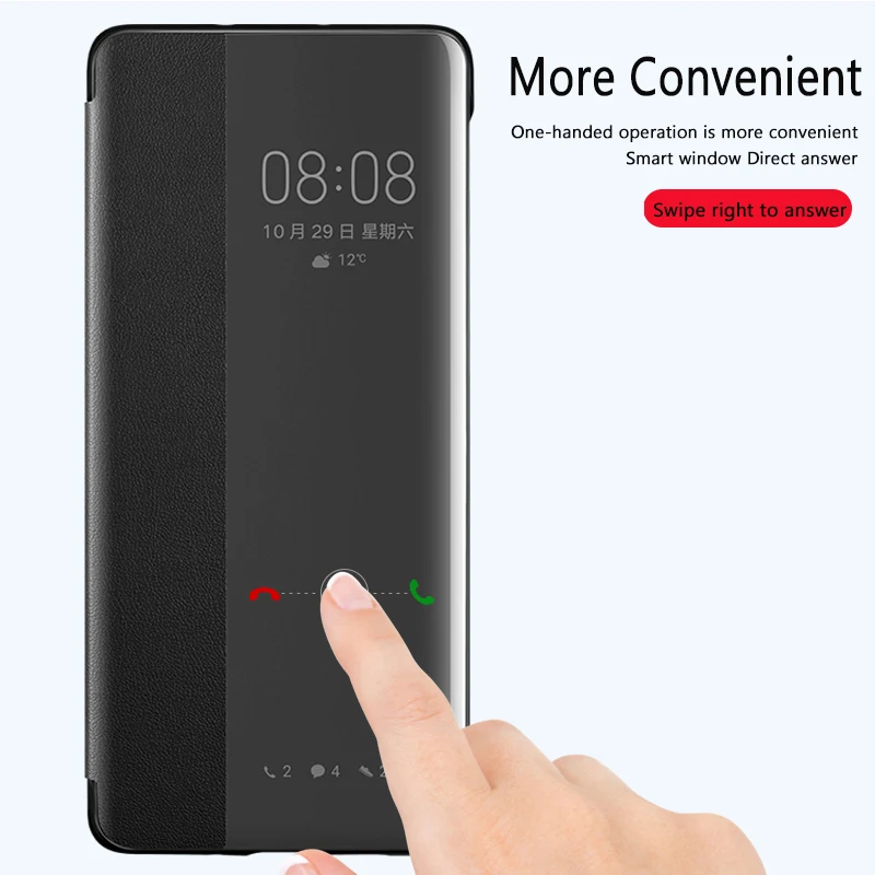 Флип чехол для HUAWEI P30Pro 100% оригинальный Huawei P40pro Smart View Роскошный P40 P30|Бамперы| |