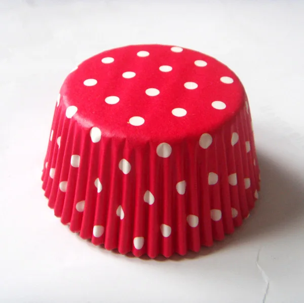 50 шт. красные бумажные вкладыши в горошек для чашки торта выпечки кухонные Чехлы