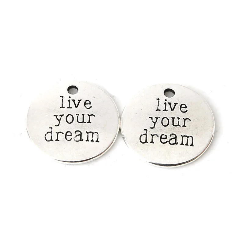 10 шт./лот 20 мм Античное Серебряное ожерелье и подвеска сделай сам|charm pendant|dream charmlive