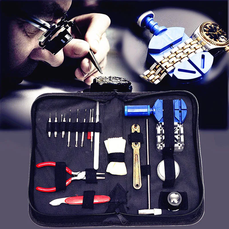 

19pcs Watch Repair Tool Kit Link Remover Spring Bar Tool Opener Screwdriver Case LL@17