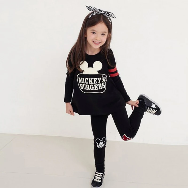 Комплект одежды для маленьких девочек 100% хлопок весенний Детский комплект топы с