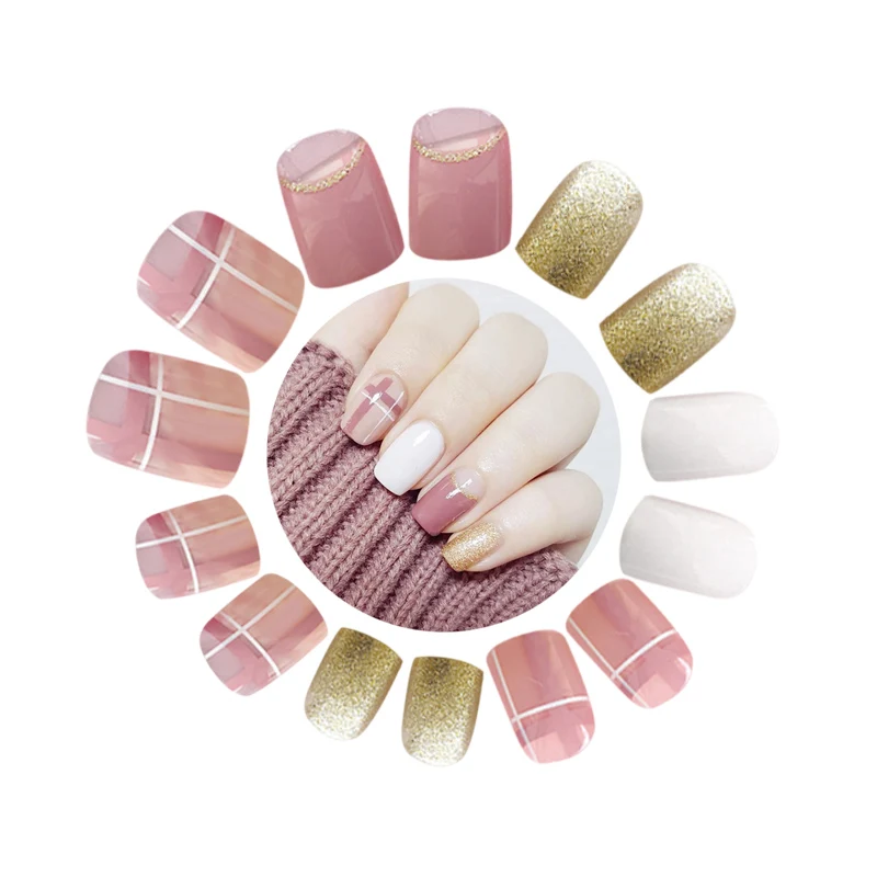 24 шт. элегантные розовые белые золотые наклейки для дизайна ногтей во