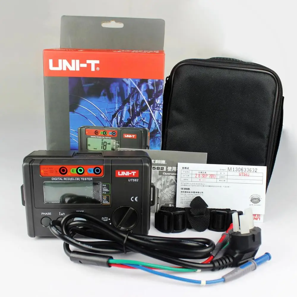 Цифровой тестер RCD (ELCB) UNI T UT582 автоматический измеритель цепи утечки на пандусе с