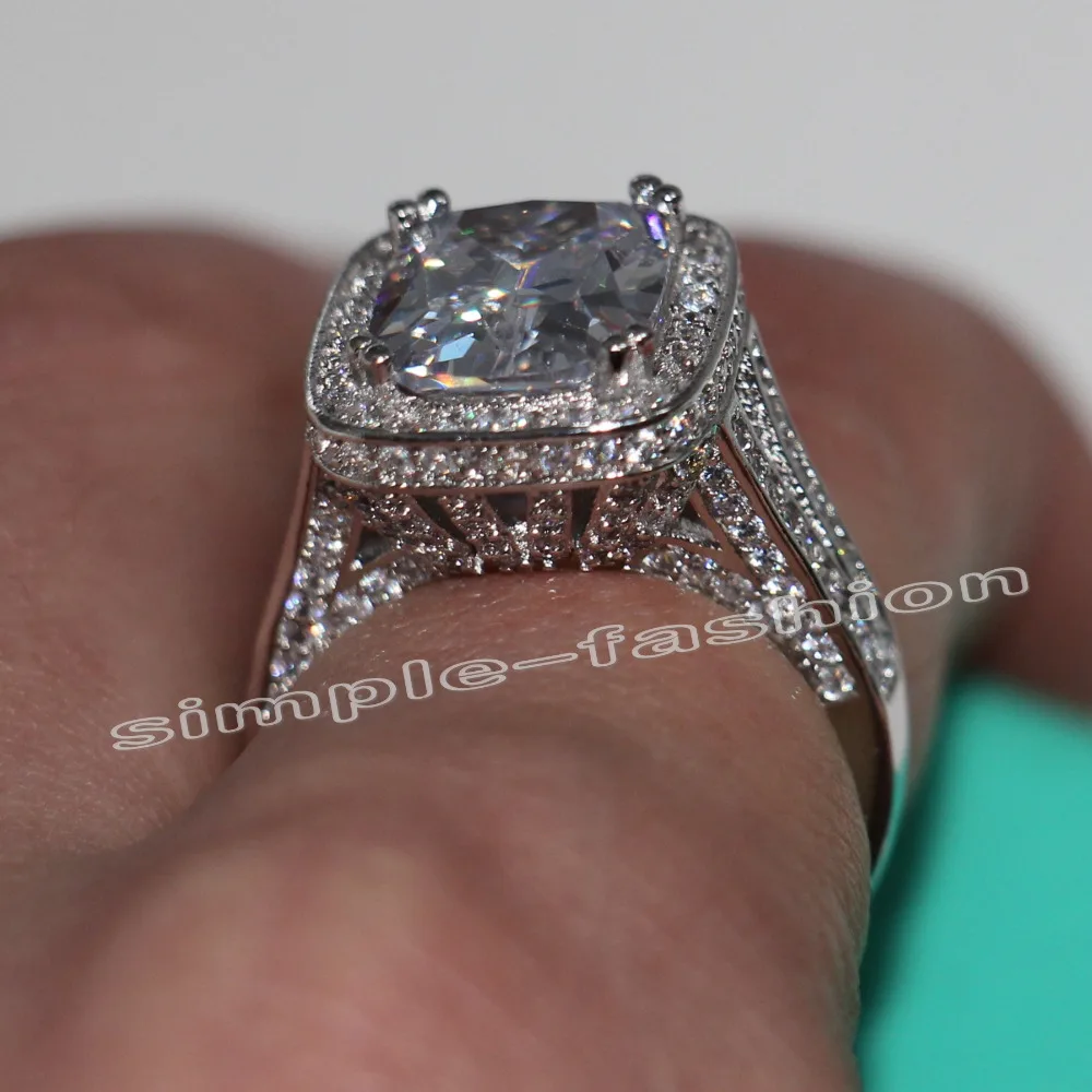 Модные ювелирные изделия Majestic Sensation 192 шт. Cz 5A Циркон Камень 14KT белое золото заполнены обручальное кольцо набор Sz 5-11