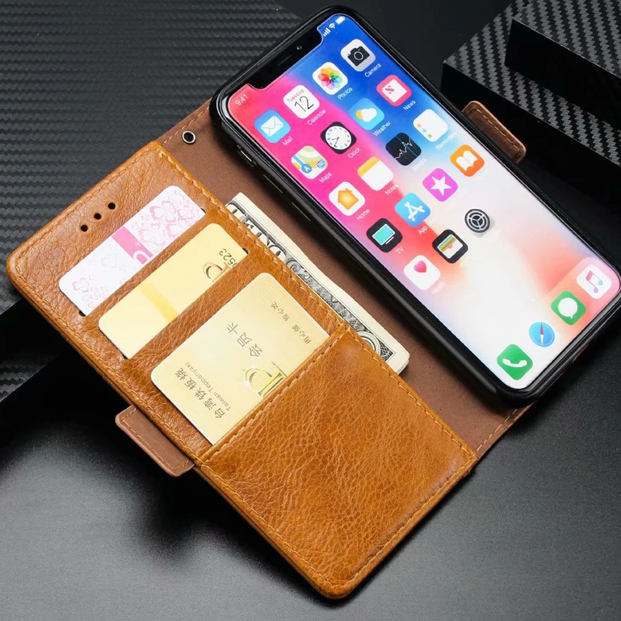 Чехол кошелек для Iphone 8 7 6 6S Plus Роскошный чехол премиум класса с отделениями карт и