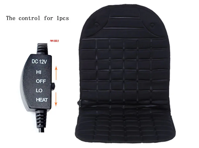 black front 1pcs 12 В, подушка для сидения автомобиля с электрическим подогревом, универсальная, сохраняющая тепло, чехлы для сидений, подходят для большинства автомобилей, используемых зимой - Название цвета: black front 1pcs