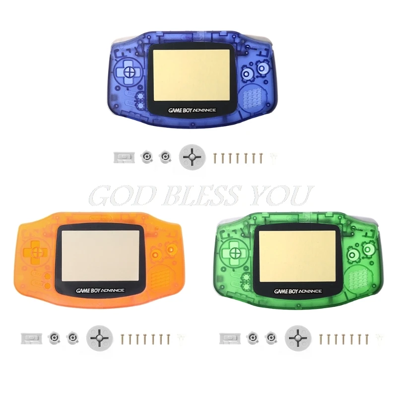 Полный прозрачный комплект чехол Чехол Рамка запасных частей для Nintendo GameBoy Advance GBA