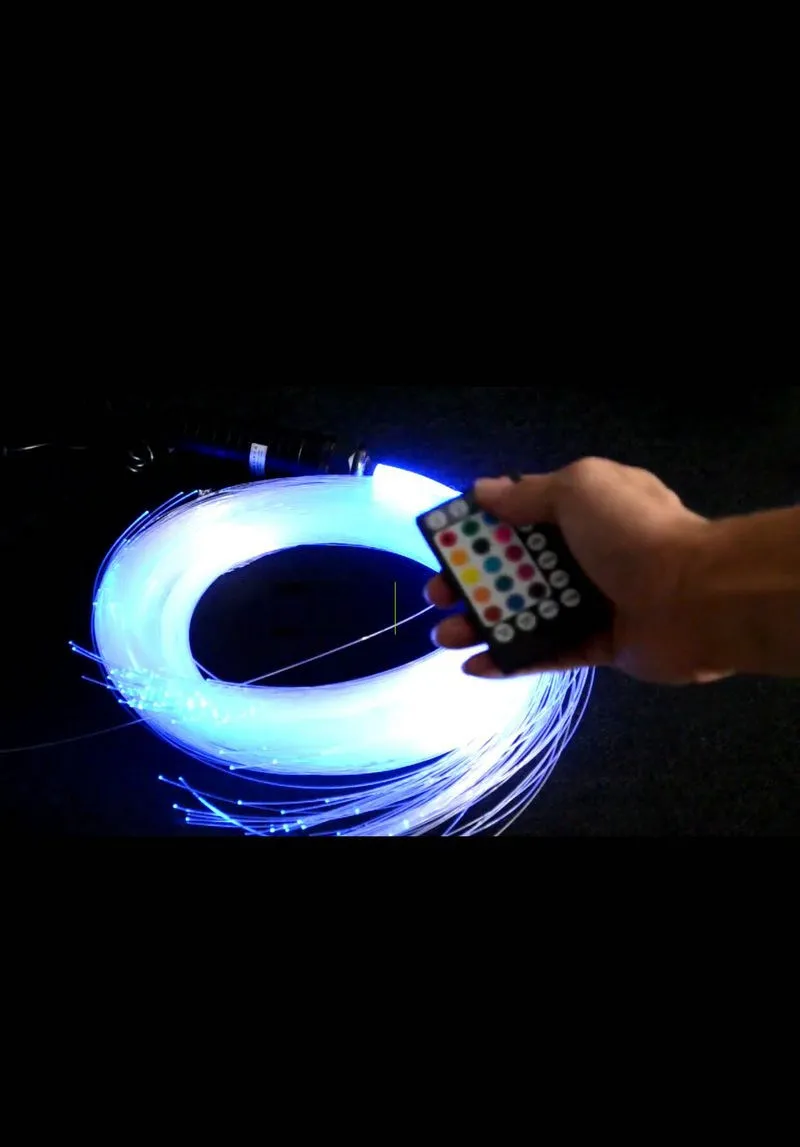 28key Remote control Sound Musical Car Use 12V 6W RGB PMMA Engine Light Machine+150pcs 0.75mm 2M(L) Fiber Optic cable Star DIY | Лампы и