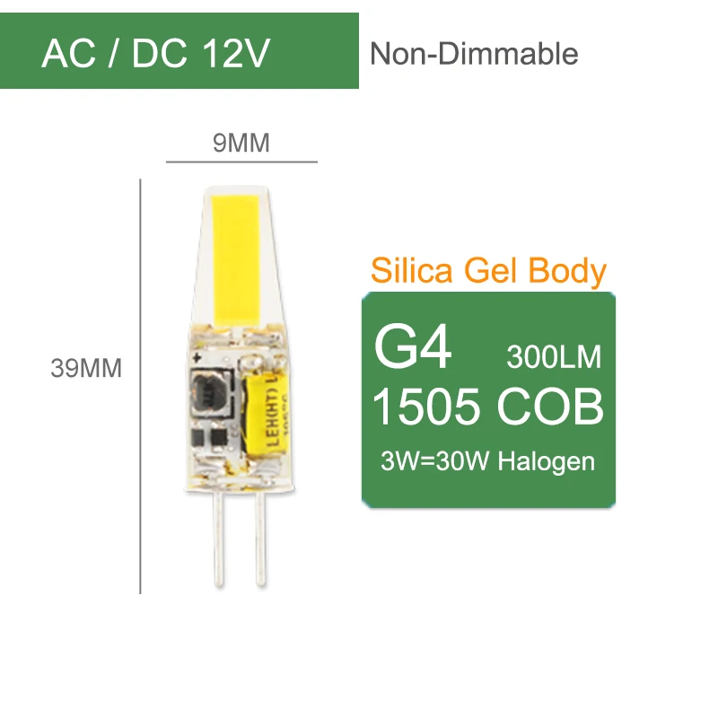 G4 ACDC 12V 3W NoDim Kaguyahime затемнения светодиодный G4 G9 E14 лампа керамические лампочки DC 12V AC 220V 3W 6W 9W COB G9 светодиодный G4 для сменная галогенн - Испускаемый цвет: G4 ACDC 12V 3W NoDim