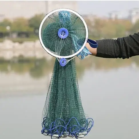 Finefish Мощная зеленая многонитевая ручная сеть малая сетка США литые сети для