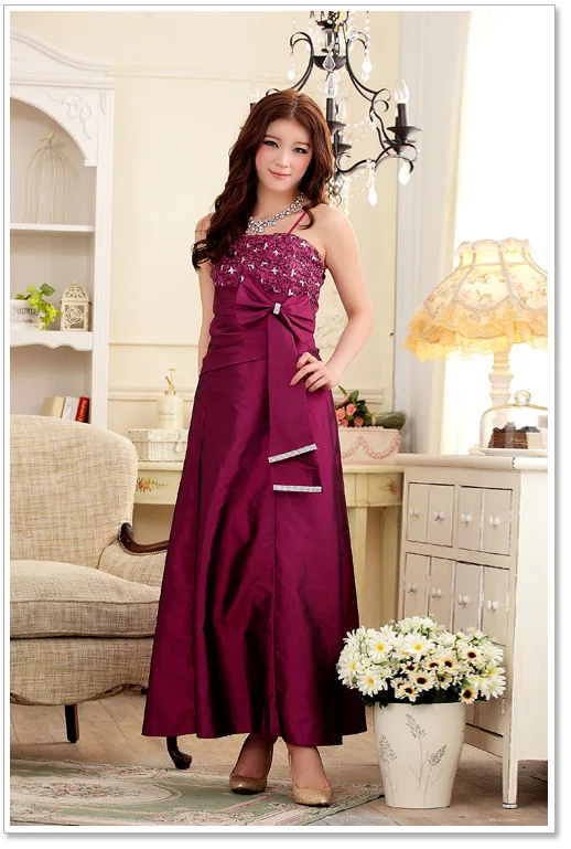 BIG SIZE L~3XL Sexy Elegant Rhinestone Sequin Bow Strapless Dress Lady Women Plus Large Long Party Evening Peplum Dresses | Женская