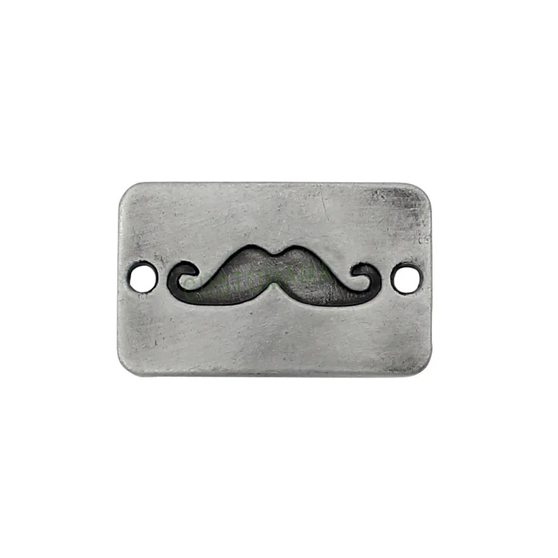 

40pcs-Gun Black Plated Moustache Connector Charm 28x17mm
