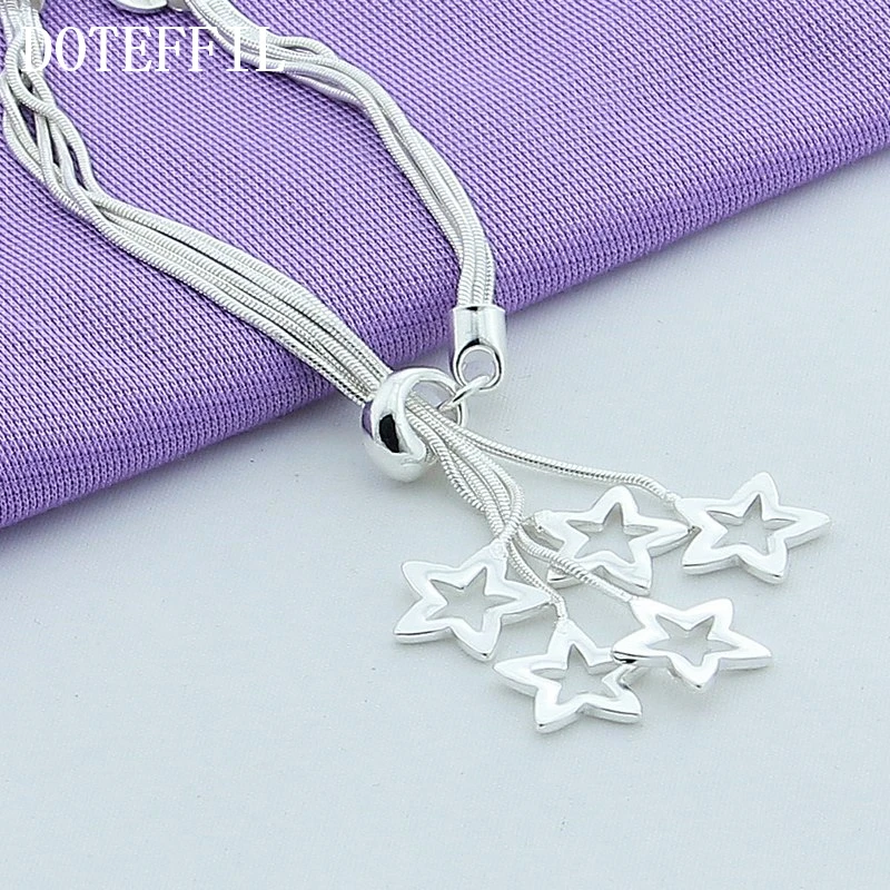 Цепочка DOTEFFIL из стерлингового серебра 925 пробы с пятиконечной змеей браслет со