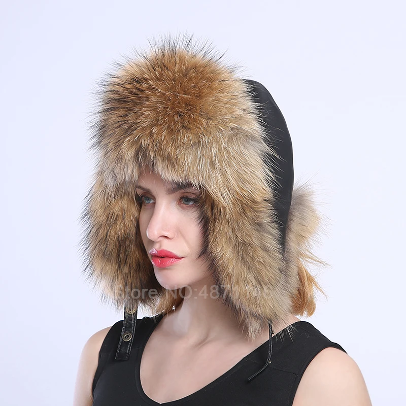 Новые зимние женские мужские и меховые шапки с натуральным лисьим мехом енота