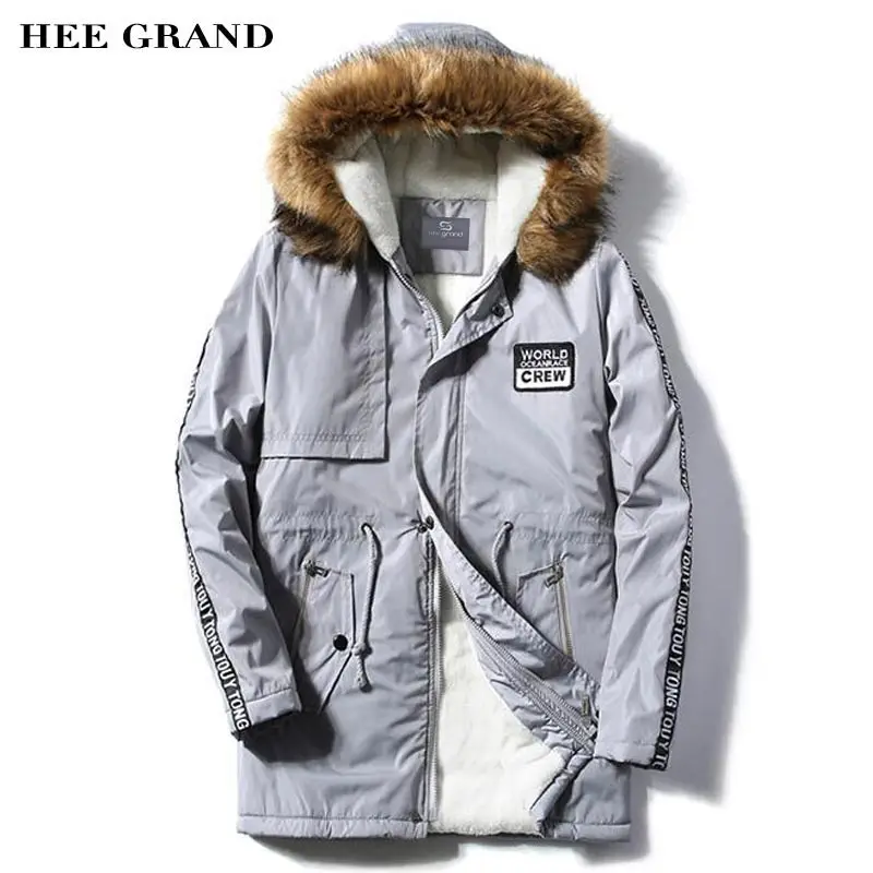 HEE GRAND/мужские повседневные парки новинка 2017 длинное растягивающееся однотонное