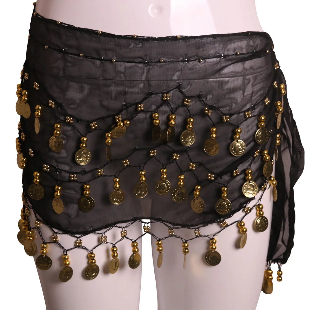 Женский 3 слойный пояс для танца живота 2018|belly dance coin scarf|coin scarvesbelly hip |