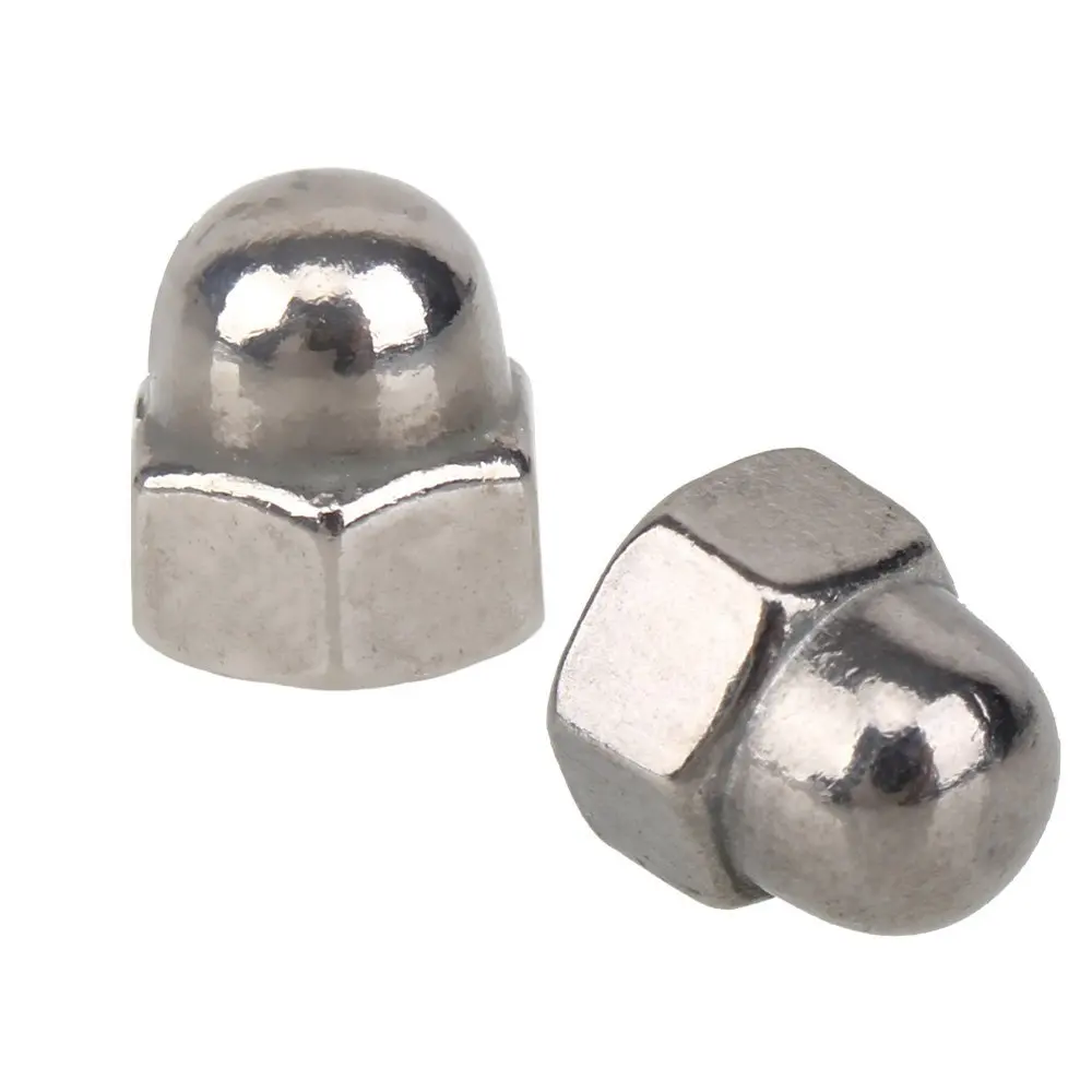 Серебряный Нержавеющая сталь желудь с полукруглой головкой шестигранные гайки