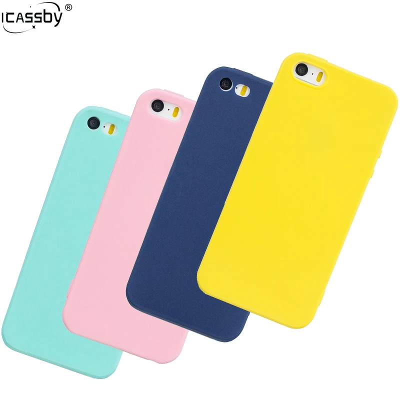 

Case For iPhone 5 Case 5SE Candy Color Ultrathin Soft TPU Candy Color Back Cover For Case iPhone 5s 5 s 5SE Case Phone 5S 5 SE