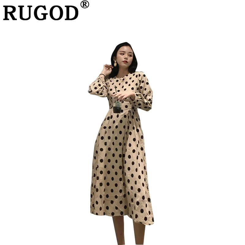 Женское облегающее платье в горошек RUGOD Элегантное повседневное стиле бохо с
