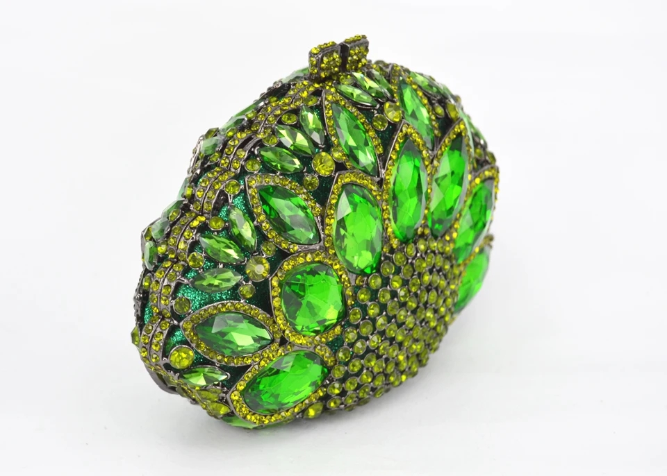 Сумка клатч в форме павлина с Зелеными камнями и кристаллами 88151|handbags mexico|purse