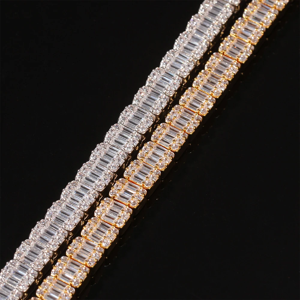 Хип хоп Bling Iced Out кубический цирконий браслет для мужчин и женщин 1 ряд 8 6 мм