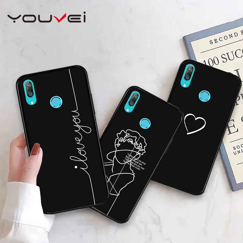 Чехол YOUVEI для Huawei Y9 2019 Enjoy 9 Plus черный мягкий чехол из ТПУ задняя крышка Y