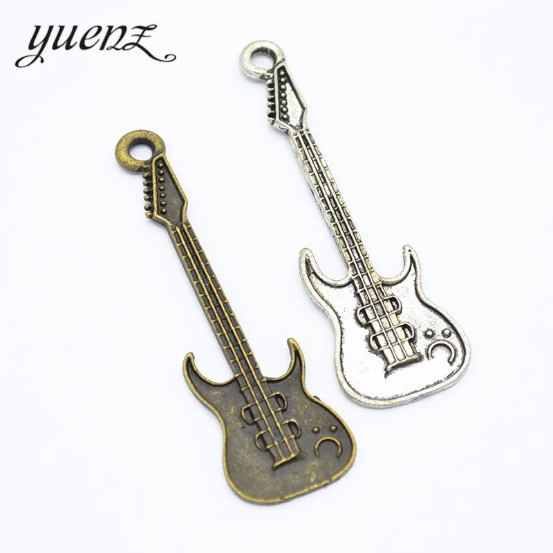 

YuenZ 5pcs 2 colour Antique silver Plated Charms guitar Pendants for Jewelry Making DIY Handmade 60*19mm P121
