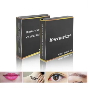 Imported Boermeize 10PCS Tattoo Needles Permanent Makeup Cartridge  For Electric Machine Pen Eyebrow Lip 1R/3