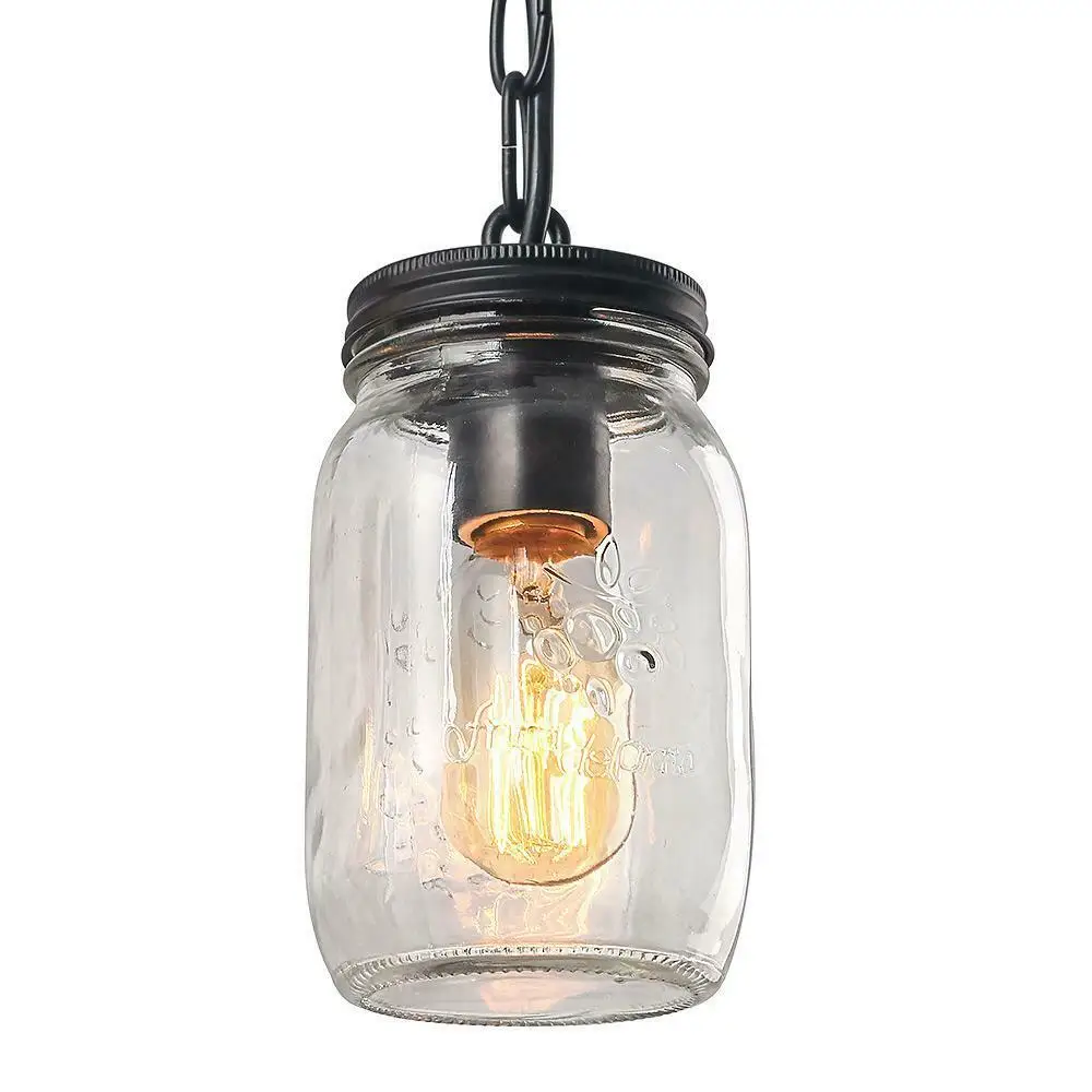HAIXIANG LED 3-Lights темное бронзовое освещение Mason прозрачное стекло Jar абажур подвесной