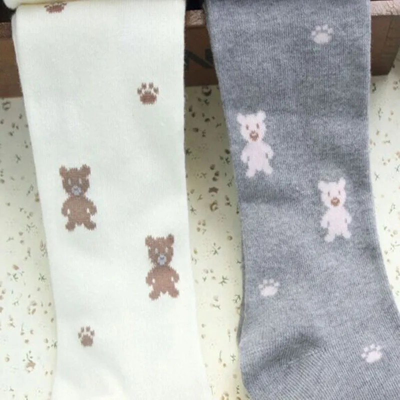 Lawadka Cute Cartoon Bear Kids Tights Cotton Tights For Girls Autumn Children Tight Dancing Pantyhose