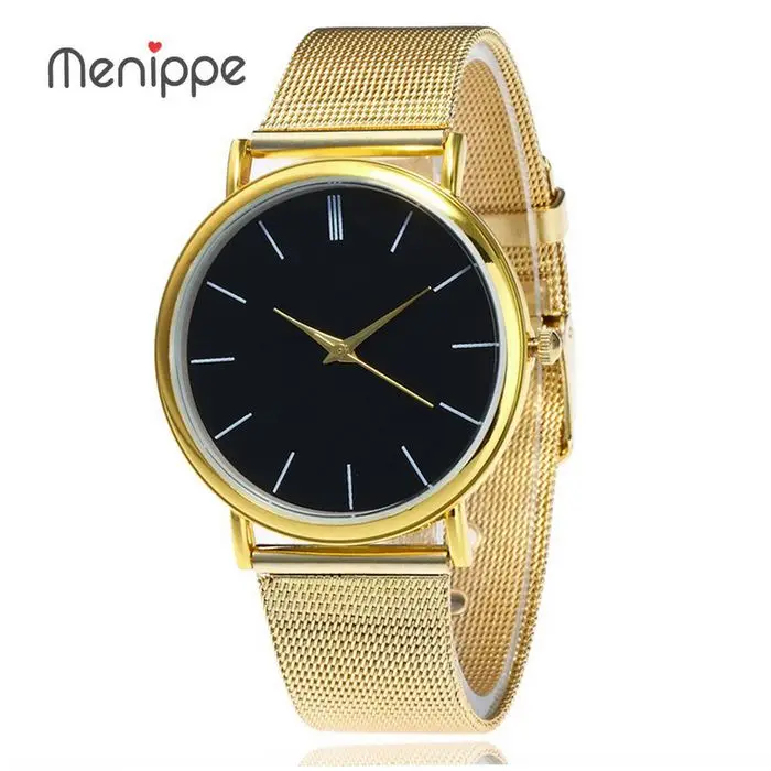 Gold Black Dial Новинка, известный бренд, серебряные повседневные кварцевые часы Geneva для женщин, металлическая сетка, нержавеющая сталь, нарядные часы, женские часы - Цвет: Gold Black Dial
