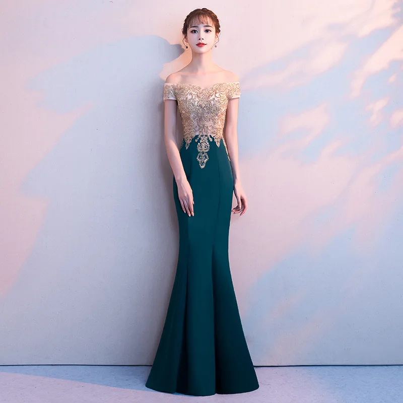 Robe De Soiree сексуальное банкетное элегантное вечернее платье в пол русалка расшитое бисером с аппликацтей на выпускной платье невесты Длинные вечерние платья