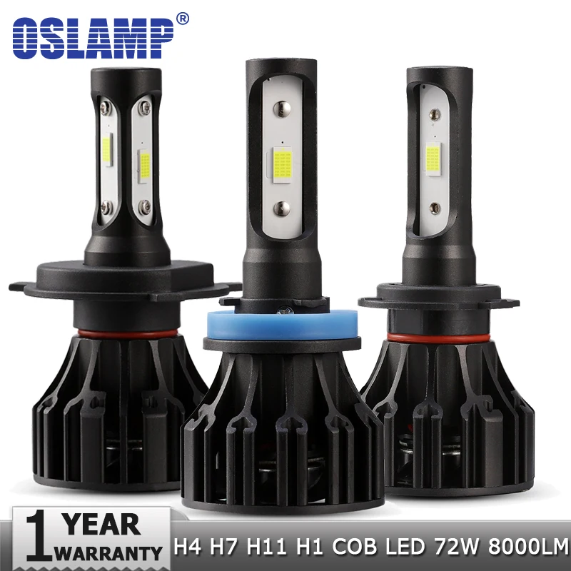Светодиодный налобный фонарь Oslamp H4 H7 H11 H1 72 Вт 8000 лм 6500 К 12 В 24 В|car headlight|headlight bulbfog
