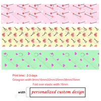 custom valentine heart patterned fold elastic band custom printed valentine grosgrain ribbon 50 yard gift wrap decor ribbons