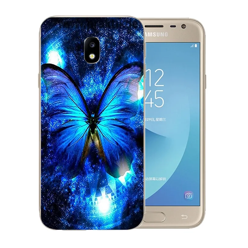 Мягкий ТПУ чехол для Samsung Galaxy J3 2017 цветной 5 дюймов SM-J330F полная защита Тонкий