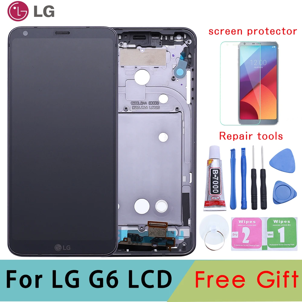 Сенсорный ЖК дисплей LG G6 с рамкой для дисплея H870 H870DS H873 H872 LS993 VS998 US997|Экраны