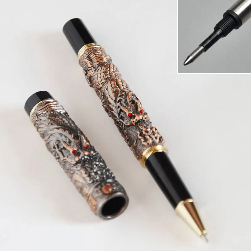 Шариковая ручка благородный JINHAO Медь Два дракона ИГРАТЬ жемчуг лучший подарок