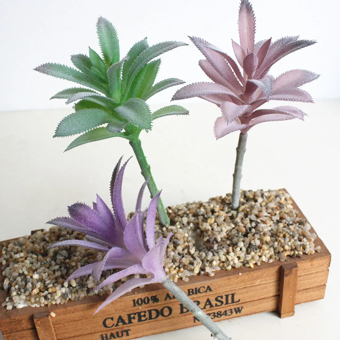 

flowers home decoration Artificial Flocking Plants Grass Craft Plastic Fake Plant Artificial Agave Leaves with Thorn Decoration