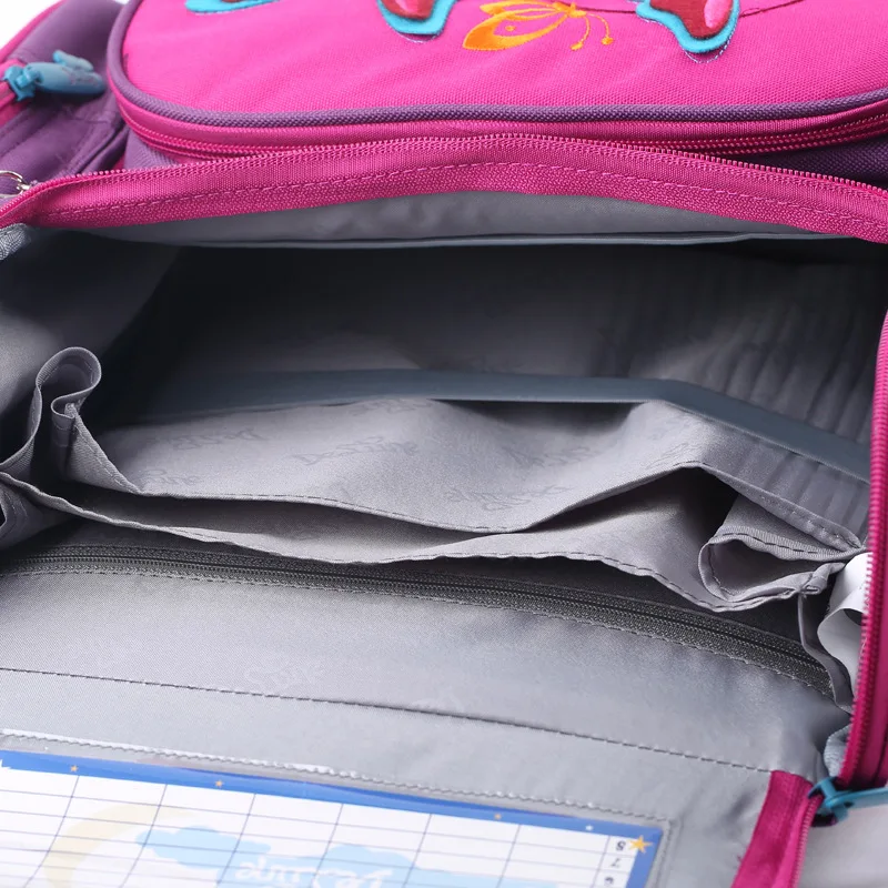 Delune Children High Quality Butterfly School Bags Boys Girls Students Kids Travel Orthopedic Satchel School Backpack Bags