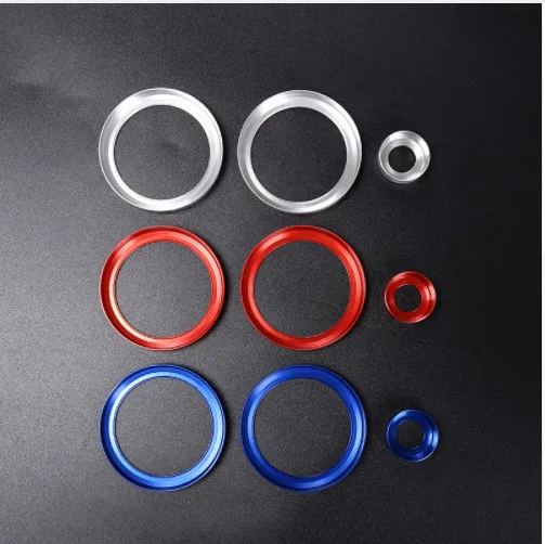 

For Landrover Range Rover VELAR 2017 Aluminum alloy Car Central Air Conditioning Volume knobs Ring Trims Accessories 3pcs