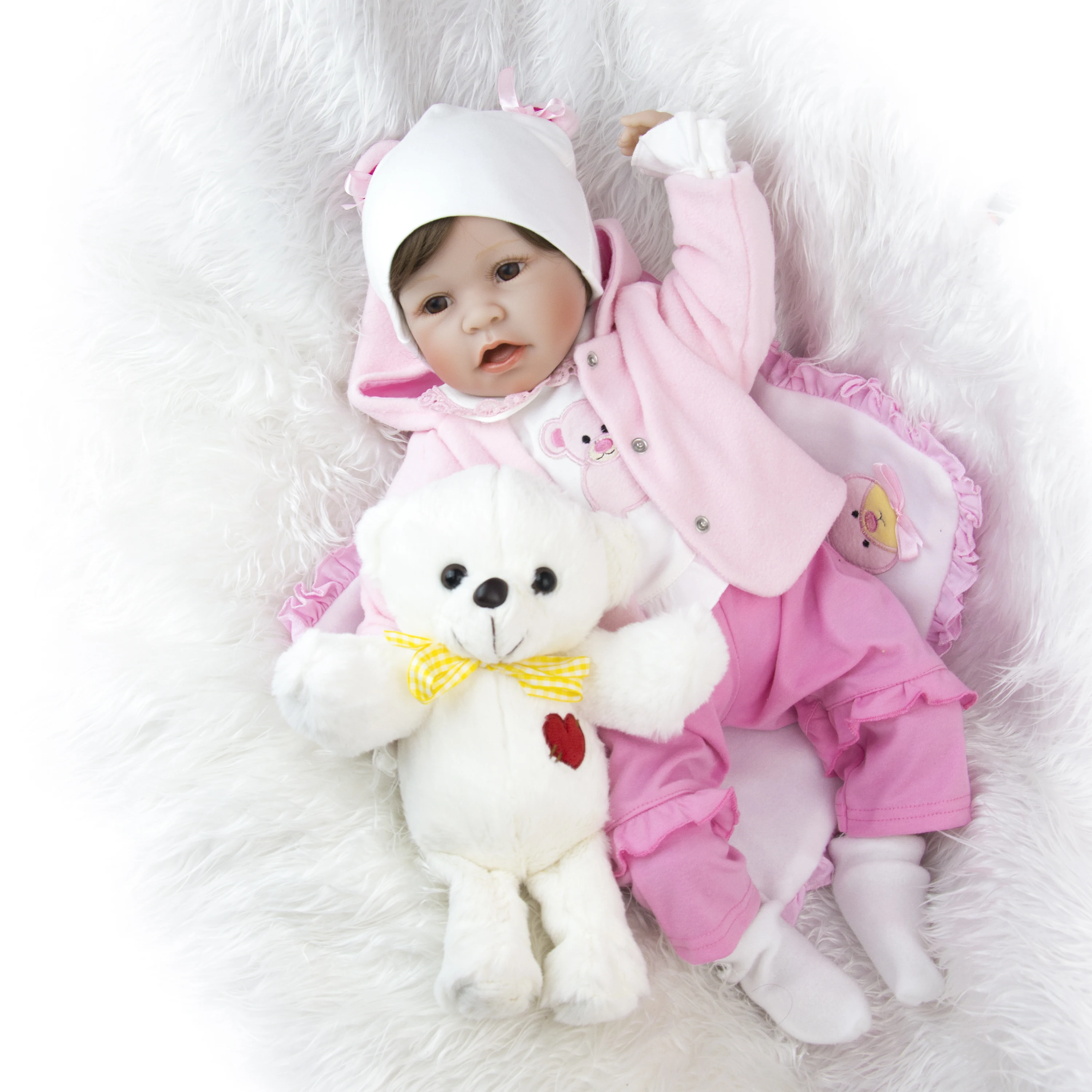 Новый стиль 55 см Кукла Reborn Boneca мягкая силиконовая кукла для новорожденных