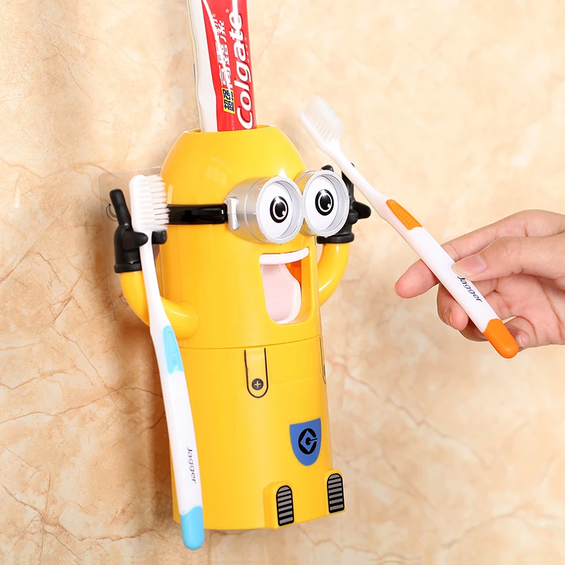 Детская Minion Автоматический Диспенсер зубной пасты для щетки держатель продукты