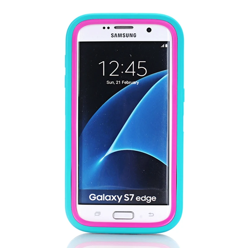 С подставкой сверхмощный силиконовый чехол для телефона Samsung Galaxy S7 Edge