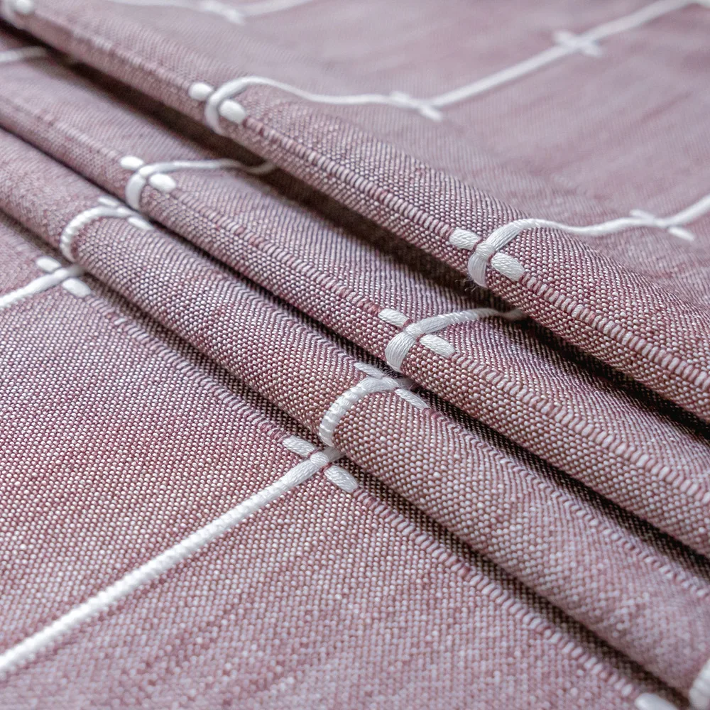 Прямоугольная скатерть в скандинавском стиле из хлопка и льна фиолетовая