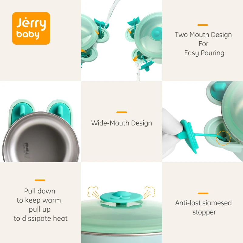 Jerrybaby чашка для кормления малыша тарелка из нержавеющей стали согревающей воды