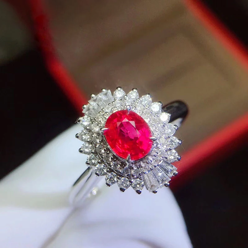 Кольца с натуральным бриллиантом женские обручальные кольца Рубином 1 карата