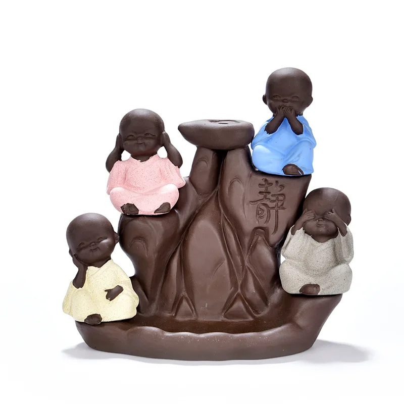 The Little Monk Censer Creative Home Decor Small Buddha Incense Holder Backflow Burner Use In Gifts Dropshipping | Дом и сад