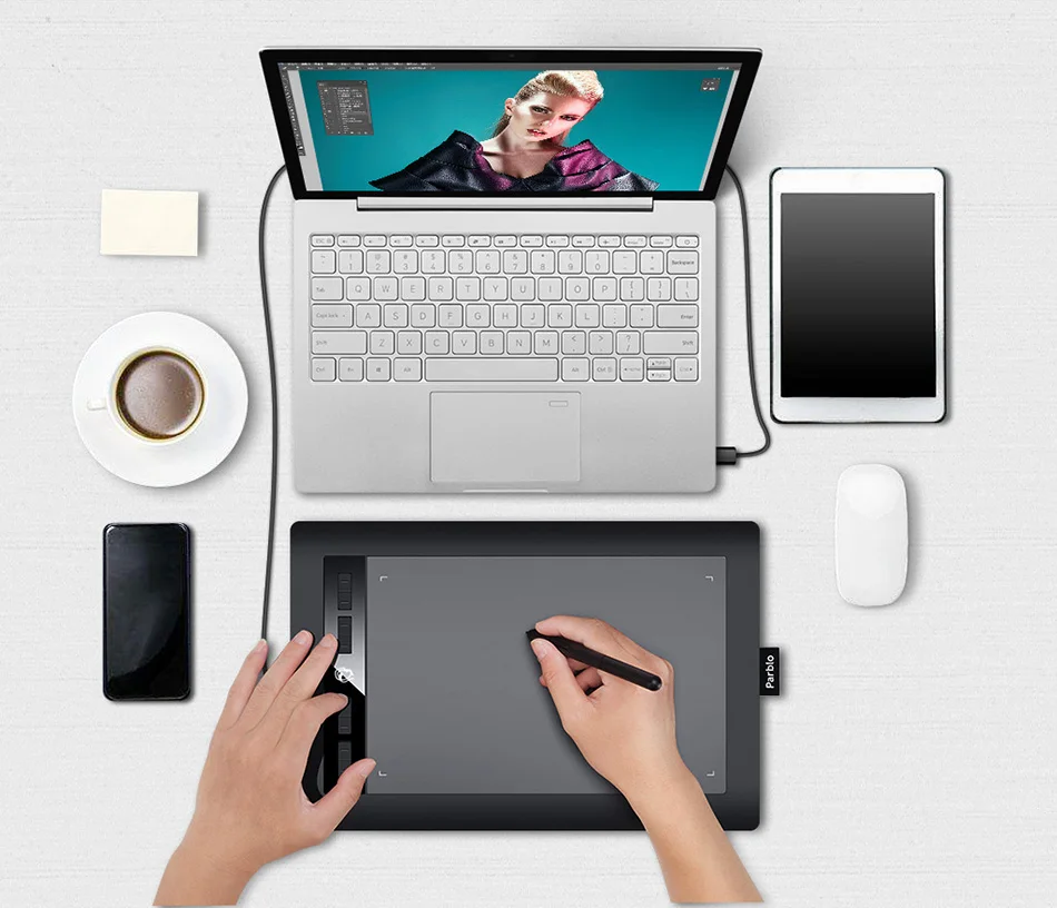 Графический планшет Parblo A610S/A610 Plus, 8192 уровней, цифровой планшет для рисования, без батареи, ручка, планшеты для Windows и Mac