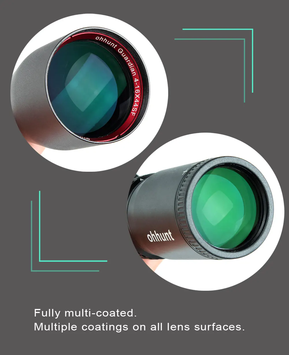 Ohhunt Guardian 4-16X44 SF Охотничья винтовка прицел 1/2 полумиллиметровая точка сетка боковая параллакса башенки замок сброс тактические оптические прицелы