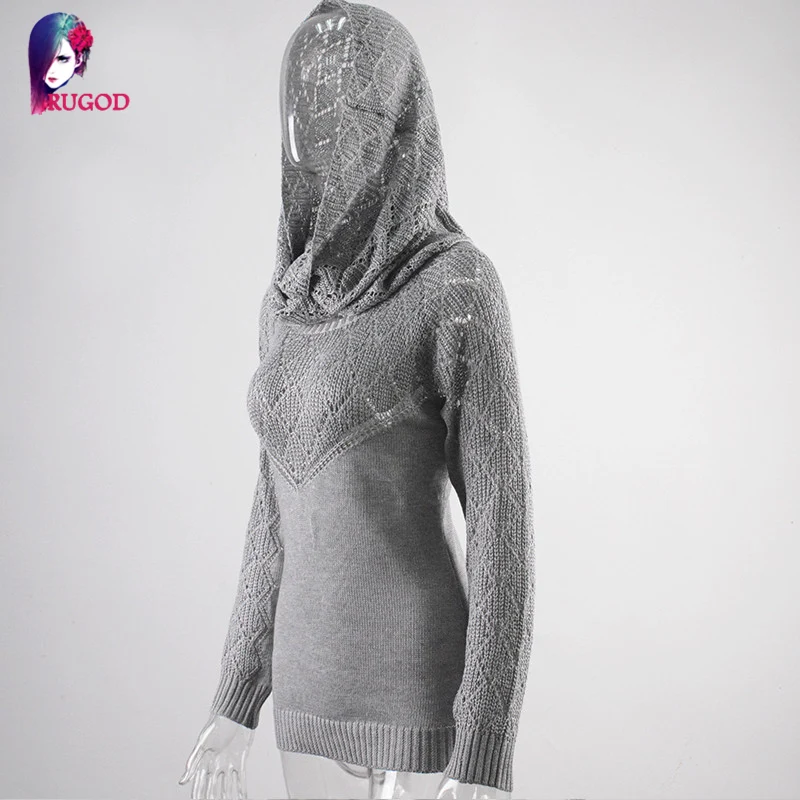 Женский классический теплый свитер RUGOD мягкий пуловер с золотыми пуговицами и